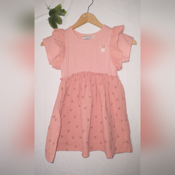 Disney 5T Minnie Mouse Pink Ruffled Kids Dress Girls - Picture 1 of 3